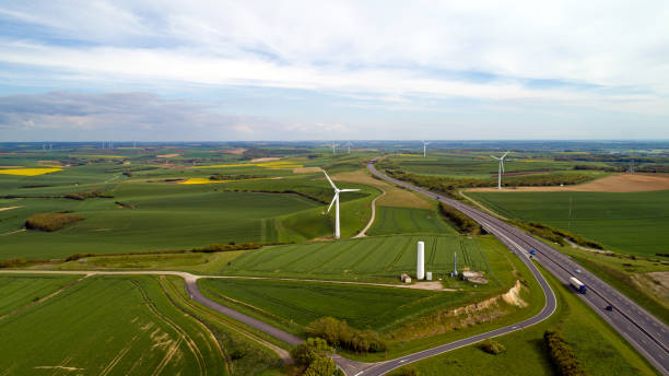 istock Wind turbines along the highway in Widehem 956382598