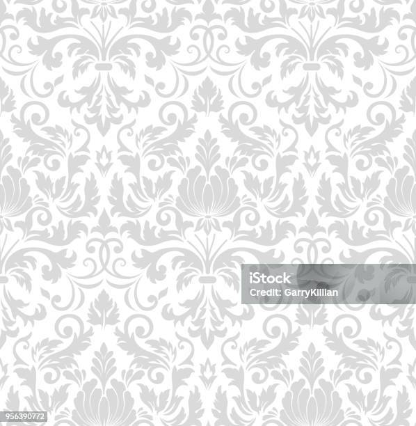 Vector Damask Seamless Pattern Element Classical Luxury Old Fashioned Damask Ornament Royal Victorian Seamless Texture For Wallpapers Textile Wrapping Exquisite Floral Baroque Template Stock Illustration - Download Image Now