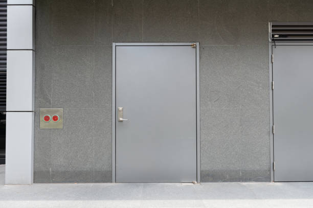 sidewalk by street wall & door