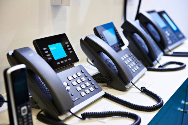 IP phones for office on store stock photo