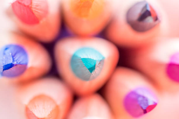 Row of colorful pencils