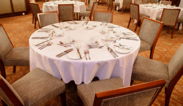 istock Restaurant table prepared to serve food 956396526