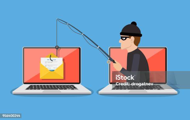 Phishing Scam Hacker Attack Stock Illustration - Download Image Now - Phishing, Computer Crime, E-Mail