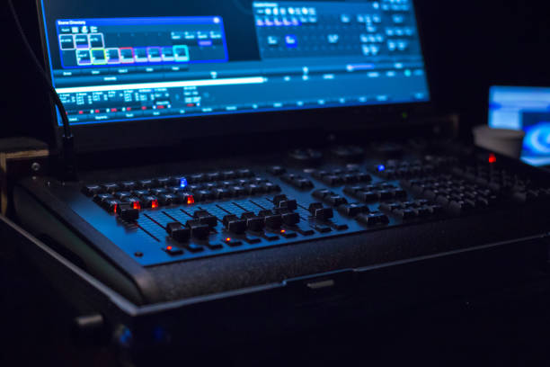 istock Soundman working on the mixing console. 956401260