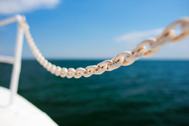 istock white chain on a liner in the sea 956401390