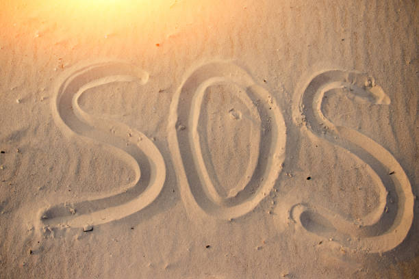 istock The inscription on the sand beach SOS 956401572