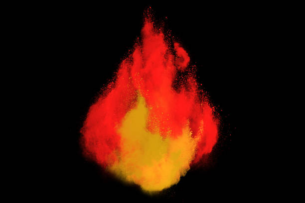 istock Freeze motion of colored powder explosions isolated on white background 956406556
