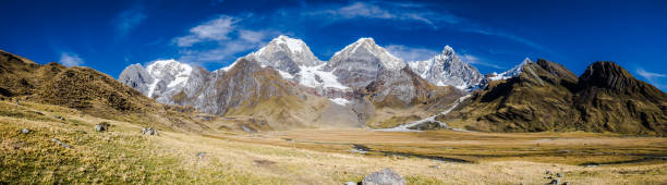Panoramic view of the Cordillera Huayhuash, Peru