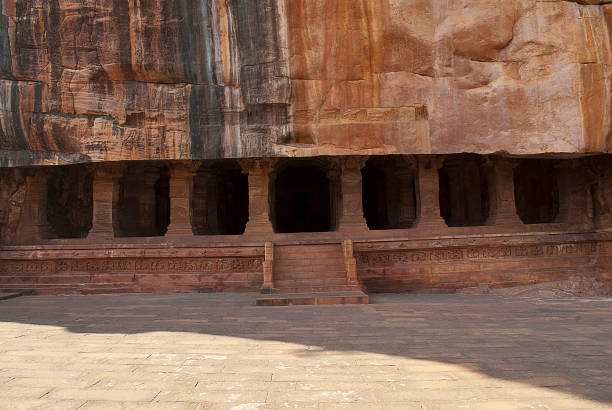 istock Cave 3: Pillared verandah or facade. Badami Caves, Karnataka, India. 956427170