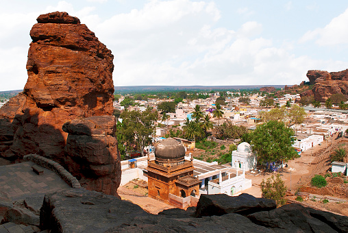 View of Badami town from Cave 4, Badami, Karnataka, India