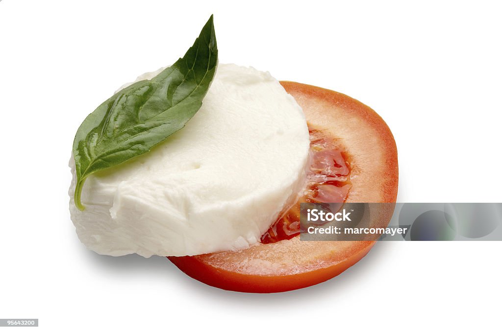 Scheiben Tomaten mozzarella und Basilikum - Lizenzfrei Abnehmen Stock-Foto