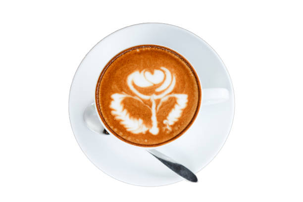 istock Isolated Coffee cup beautiful latte art on white background with clipping path 956432164