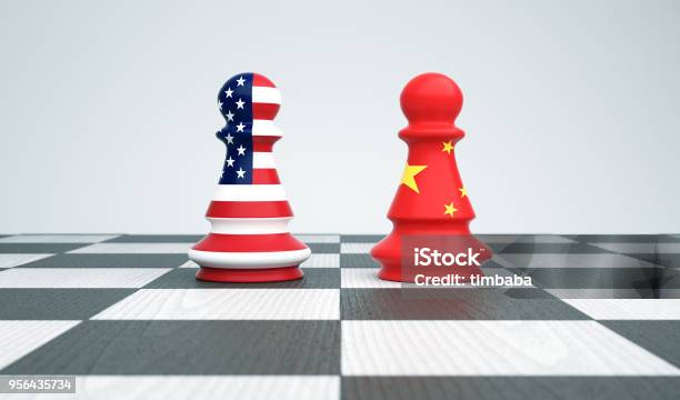 Stati Uniti Vs Cina - Fotografie stock e altre immagini di Cina - Cina, Stati Uniti d'America, Forze armate