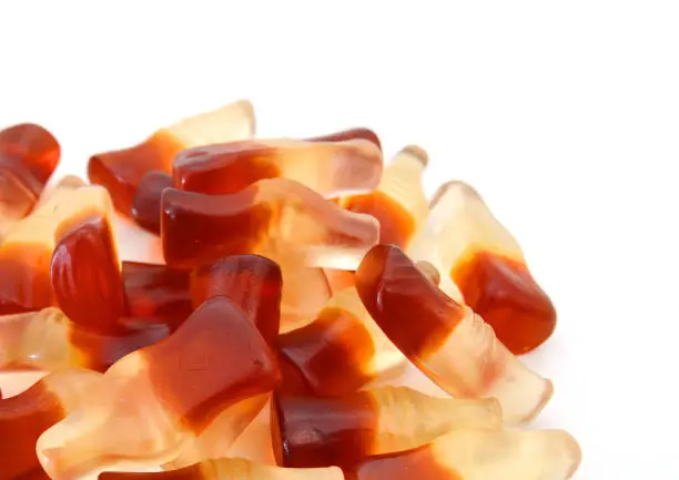 Photo of Happy Cola, Haribo candy,. cola flavored gummy sweet in the shape of cola bottles
