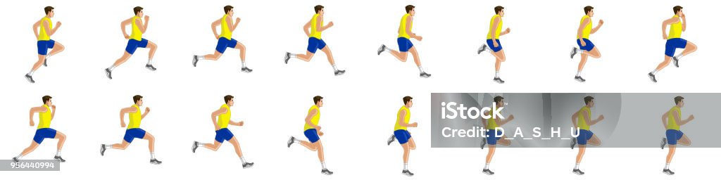 Man Run Cycle Animation Sprite Sheet Stock Illustration - Download Image  Now - Active Lifestyle, Activity, Adult - iStock