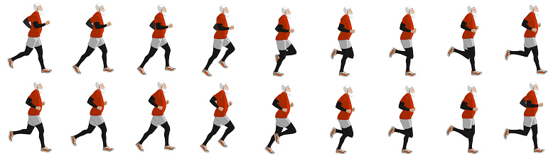 Old Man Run Cycle Animation Sprite Sheet Stock Illustration - Download  Image Now - Active Lifestyle, Adult, Art - iStock