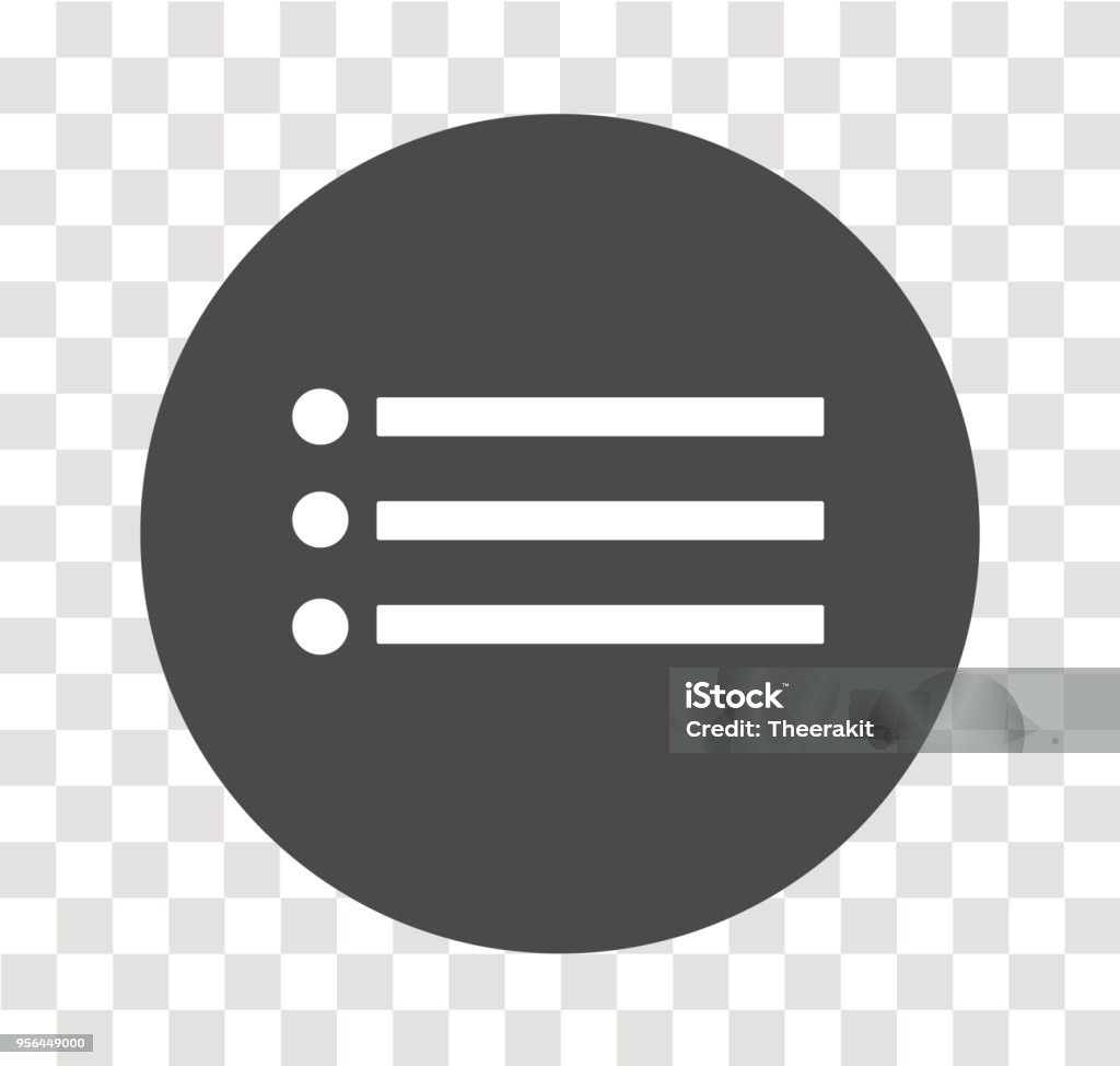 list icon transparent. list sign. content view options. flat style. Icon Symbol stock vector