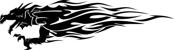 Vector illustration of Dragon Flame Abstract