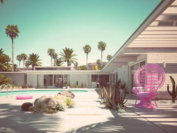 istock beautiful vacation estate with a pool. 3d rendering 956458238