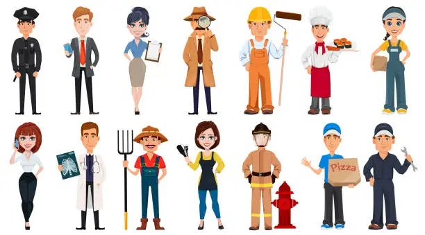 Vector illustration of People of different professions.