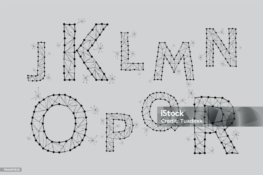 Particle Lettering Particles Font Typography Design Stock Illustration - Download Image ...