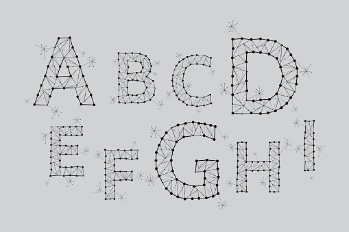 Particle Lettering Particles Font Typography Design Stock Illustration - Download Image ...