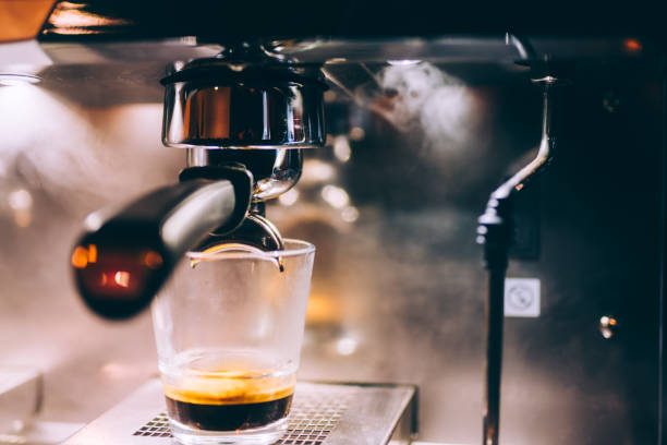 istock Professional espresso machine preparing fresh espresso in local pub, bistro or restaurant 956490490
