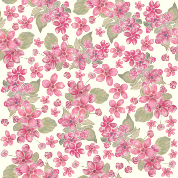 istock seamless pattern of pink flowers 956505986