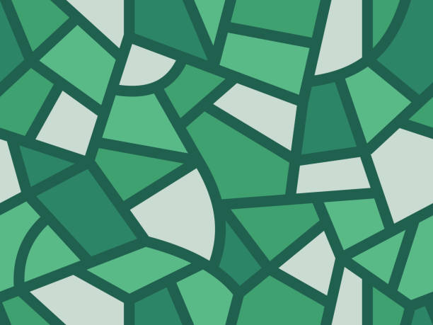 ilustrações de stock, clip art, desenhos animados e ícones de seamless landscape background - broken glass green shattered glass