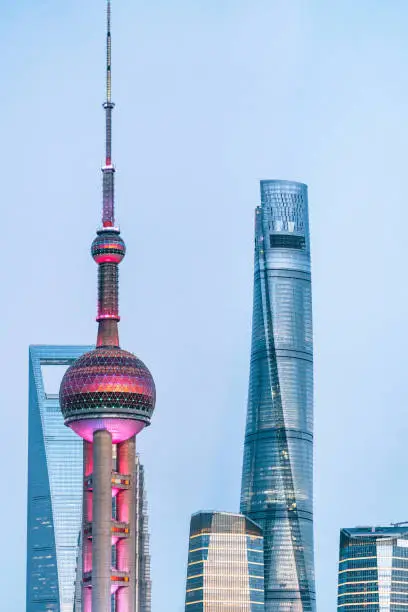 Photo of Shanghai, Oriental Pearl Tower and Pudong skyscrapers, China