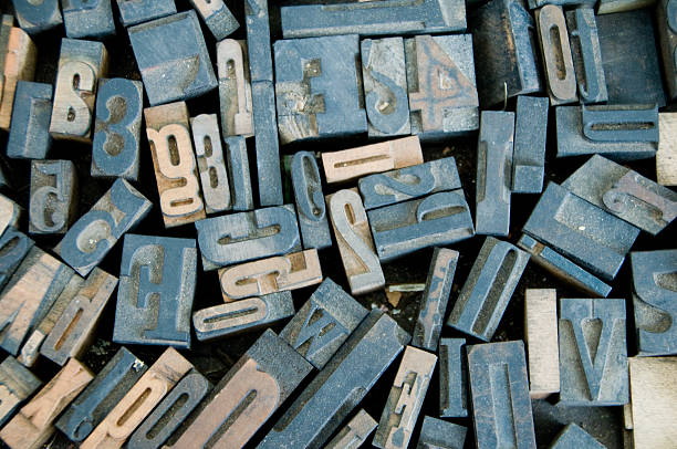 istock Antique typeset letters and numbers. 95653612