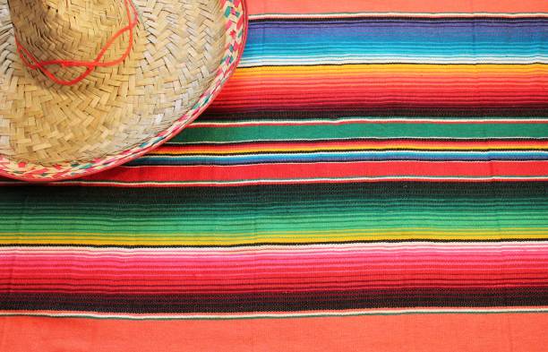 poncho hat background mexican mexico cinco de mayo fiesta copy space, stock photo