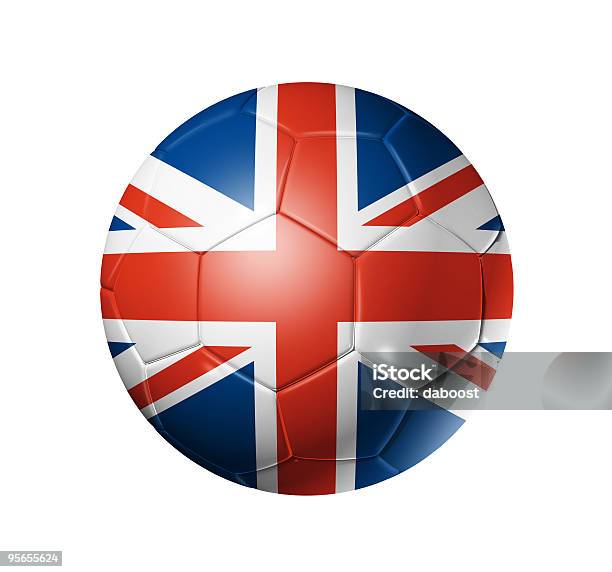 Pallone Da Calcio Calcio Con Bandiera Regno Unito - Fotografie stock e altre immagini di 2010 - 2010, Bandiera, Bianco