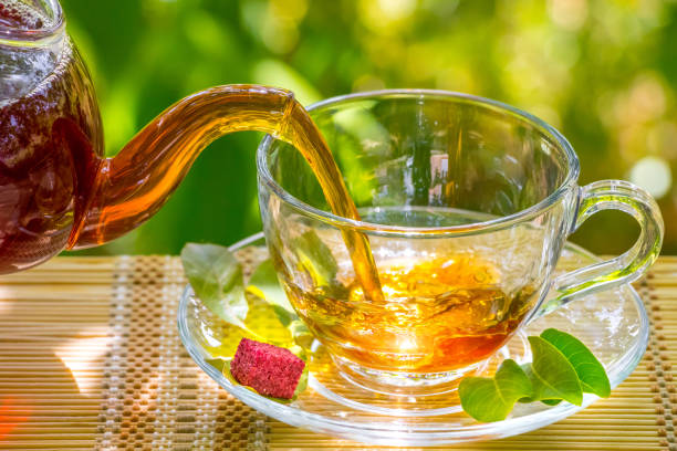 istock Black tea beautifully composed in the nature 956560558