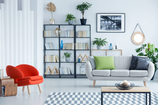 Home library in living room