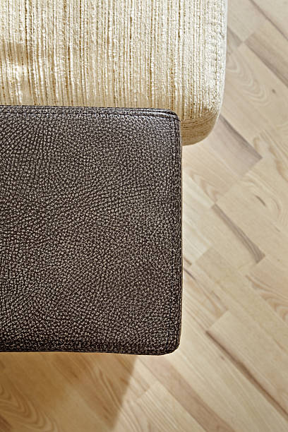 istock Details of leather sofa headboard on Wooden floor 95656849