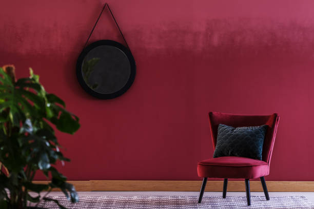 istock Red and black living room 956571390