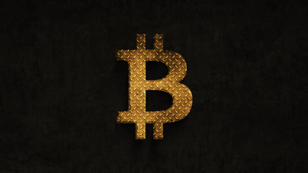 rouille sur temps bitcoin sur fond grunge - coin currency stack gold photos et images de collection