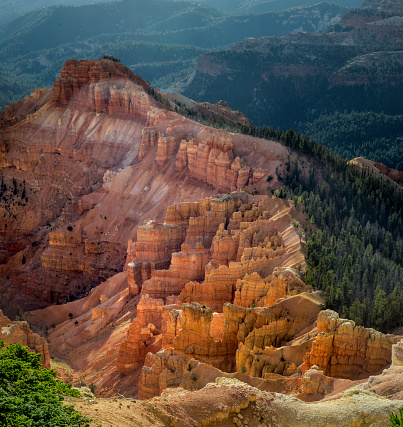 Erosion and time have shaped the sandstone landscape at Cedar Breaks National Monument in Southern Utah, USA