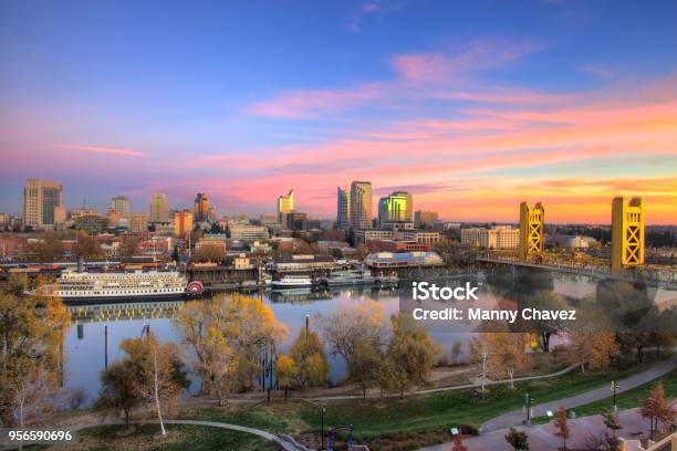 Sacramento City Scape Stock Photo - Download Image Now - Sacramento, Capital Cities, Tower Bridge