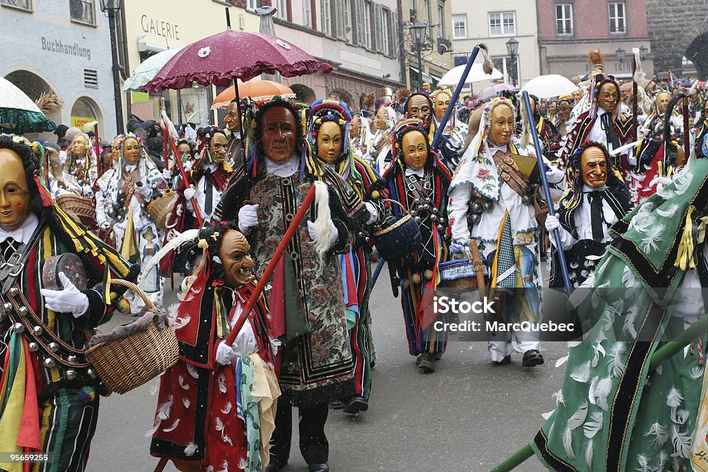 Traditional carnival parade in Rottweil, Germany  Carnival - Celebration Event Stock Photo