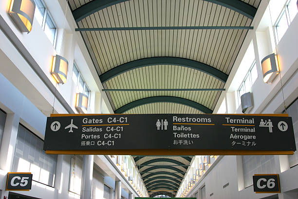 Airport Terminal Sign stock photo