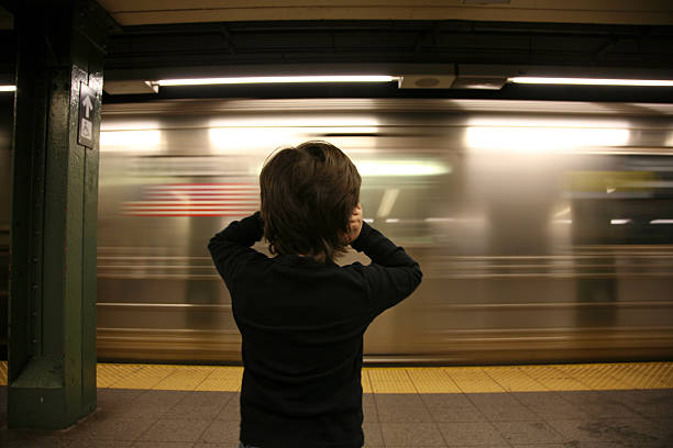 Noisy NYC Subway stock photo