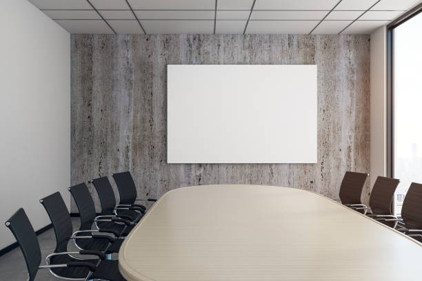 istock Modern meeting room with empty poster 956611692