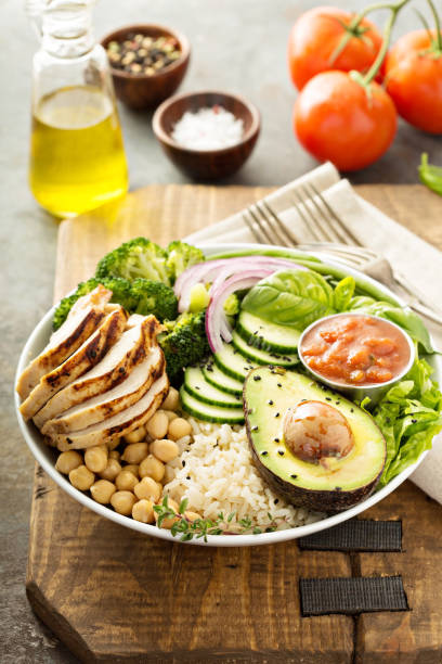 istock Healthy lunch bowl with grilled chicken 956614952