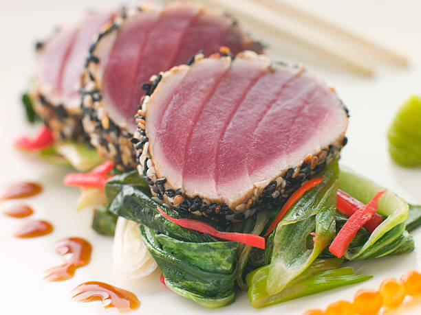 istock Seared Yellow Fin Tuna with Sesame Seeds 95664291