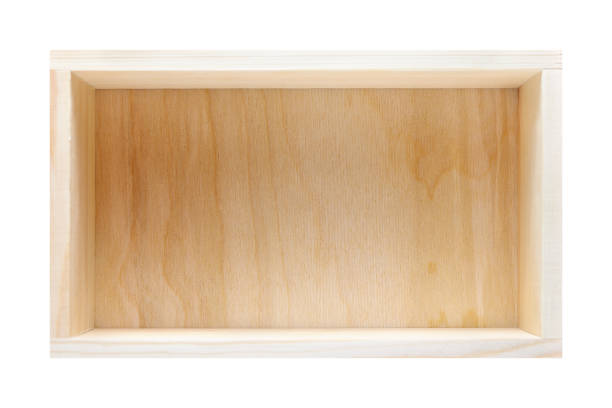 istock Empty wooden box isolated on white background top view 956644584