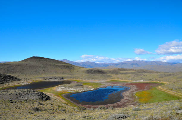 little colorful lake at patagonia's torres del paine national park - seldom imagens e fotografias de stock