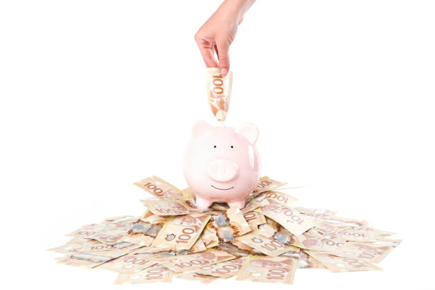 istock Piggy Bank and Money - Canada 956671368