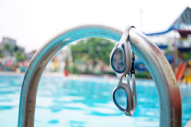 swimming goggles stock photo